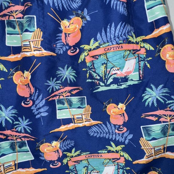 Boca Classics Men's XL Swim Trunks hawaiian tropical beach vacation travel luau - Picture 14 of 16